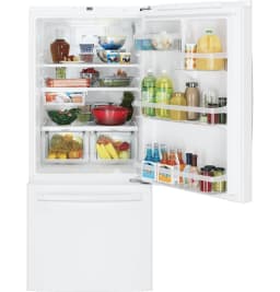 GE GDE21EGKWW 21 Cu. Ft. White Bottom Freezer Refrigerator - Thumbnail 2