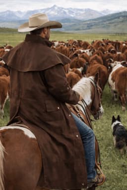 M Mens Oilskin Western Australian Waterproof Duster Coat Jacket 23101BR - Thumbnail 2