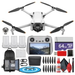 DJI Mini 3 with DJI RC Remote Fly More Combo (CP.MA.00000613.01) Lightweight 4K Camera Quadcopter Bundle with 64GB Card, Backpack & Landing Pad - Thumbnail 1