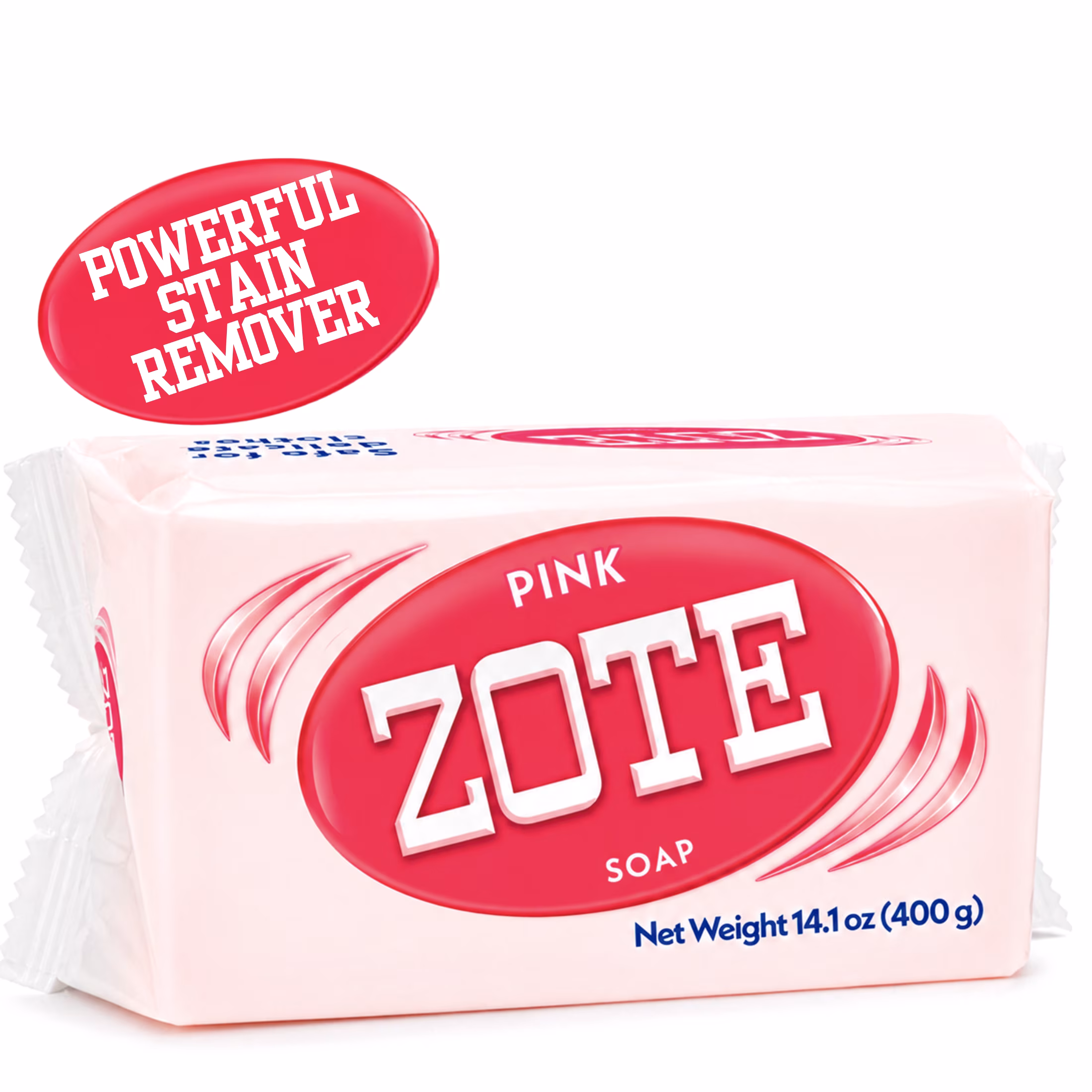Zote Pink Laundry Bar Soap, Hand & Machine Wash, All Ages, Gentle & Long-Lasting, Laundry Detergent, Bar Cleanser with Sodium Tallowate, 14.1 oz - Thumbnail 1