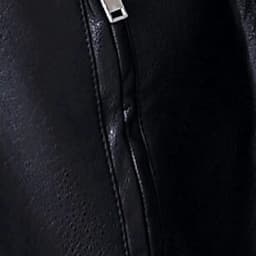 Maoxin Men's Coats and Jackets Men's New Solid Color Casual Lapel Zipper Cardigan Leather Jacket Jacket Black 3XL - Thumbnail 8