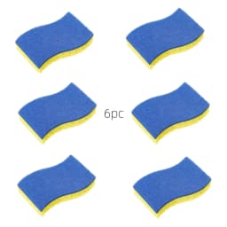 100Fens 6pc Wood Pulp Sponge Blue Scouring Cloth Kitchen Dishwashing Pot Cleaning Wood Pulp Sponge - Thumbnail 2