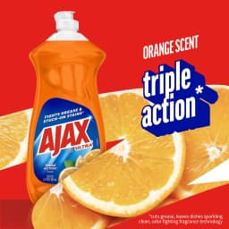 Ajax Ultra Triple Action Dishwashing Liquid Dish Soap, Orange Scent, 28 Fluid Ounce - Thumbnail 2