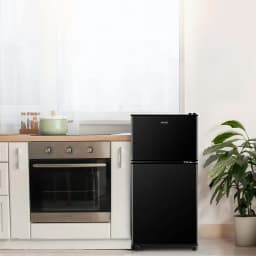 3.5 Cu.Ft Compact Mini Fridge with Freezer, 2-Door Small Refrigerator with 7-Level Thermostat & Removable Shelves for Kitchen, Dorm, Apartment, Bar - Thumbnail 1