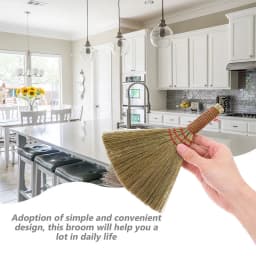 PENIKOKO Car Whisk Broom Multi-Purpose Miscanthus Dust Brush for Home, Car, and General Cleaning 1 Piece - Thumbnail 3