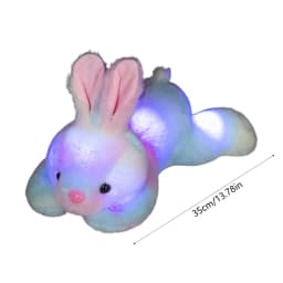 Colorful Illuminated Bunny Plush For Kids Night Light Sleep Aid Soft Fabric Size 13.78X3.15X1.57 Inches Comfort Toy 0.55 Lb Battery Operated - Thumbnail 3