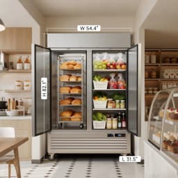 VEECOOL 54.4" W Commercial Refrigerators WiFi-Enabled, 49 cu.ft. Stainless Steel Reach-In Fridge with 8 Shelves, APP & Digital Control, LED Lighting - Thumbnail 8