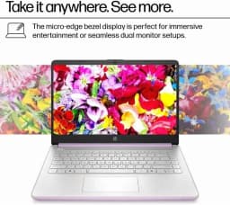 HP 14" HD Student Business Laptop, Intel Quad-Core N150, 8GB RAM, 256GB Storage, (128GB UFS+128GB SD Card),Webcam, HDMI - Thumbnail 4