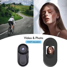 B-Qtech Mini Action Camera 1080P, Wearable Body Cam with 360° Clip, Thumb-Sized Video Recorder, One-Click Recording for Travel & Pets (Black) - Thumbnail 3