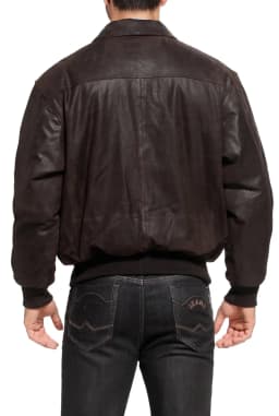 Landing Leathers Mens Air Force A-2 Leather Flight Bomber Jacket (Regular & Tall) - Thumbnail 7