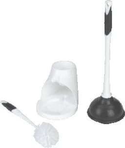 Clorox Toilet Plunger and Bowl Brush Combo Set with Caddy, White - Thumbnail 8