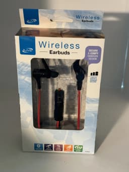 RHEA- Ilive Iaeb16B Wireless Bluetooth Earbud Headphones, Red And Black , New - Thumbnail 1
