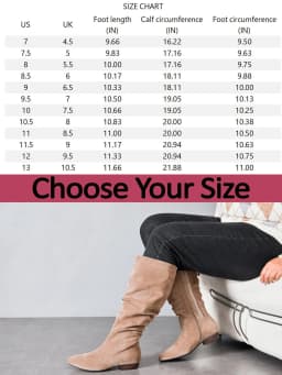 Women's Extra Wide Calf Knee High Boots, True Wide Width Long Slouchy Ladies Boots, Flat Low Heel Casual Combat Tall Boots for Women. - Thumbnail 6