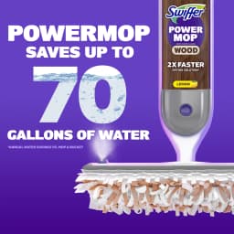 Swiffer Power Mop Wood Kit with Refill, Unscented, 1 handle + 1 solution & 2 Pads - Thumbnail 4