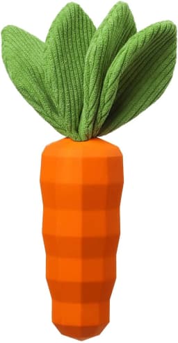 Easter Dog Squeaky Chew Toys for Aggressive Chewers, Rubber Carrot Dog Toys for Training and Cleaning, Durable Interactive Tough Dog Toy for Medium - Thumbnail 2