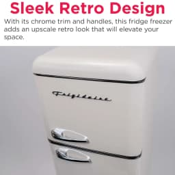 Frigidaire 7.5 Cu. ft. Retro Refrigerator, Apartment Size Top Mount Fridge with Chrome Handles, Cream EFR756 - Thumbnail 6