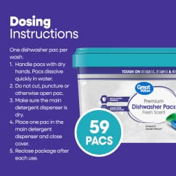 Great Value Dishwasher Pacs, Fresh Scent, 59 Count - Thumbnail 4