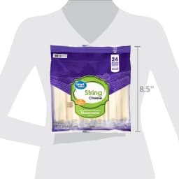 Great Value Low-Moisture Part-Skim Mozzarella String Cheese, 24 oz Bag, 24 Count - Thumbnail 7
