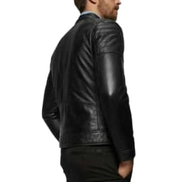 Men's Stylish Beautifully Designed Black 100% Genuine Lambskin Leather Lightweight Soft Satin lining Jackets for Men - S Size - Thumbnail 2