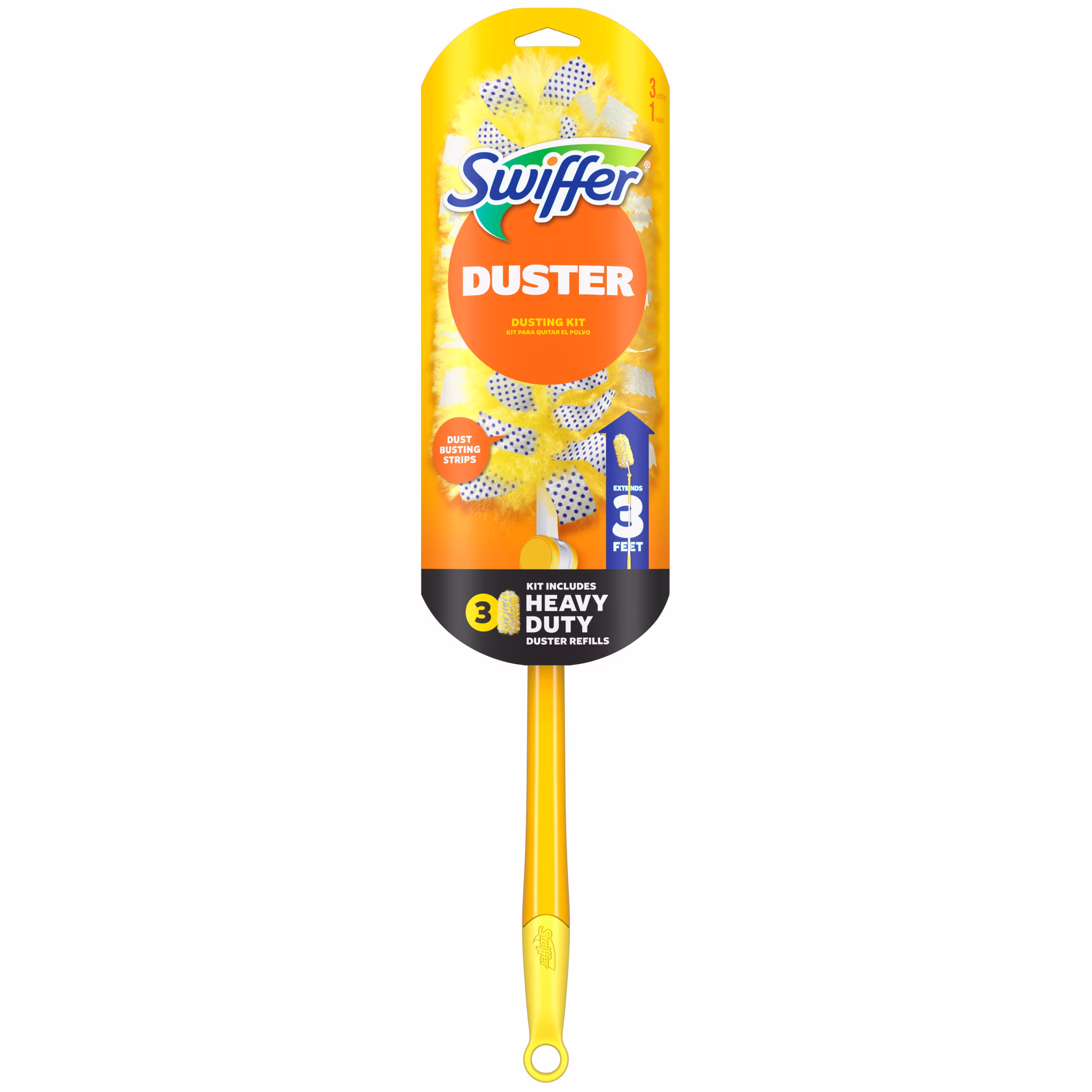 Swiffer Heavy Duty 3 ft Extendable Duster Kit with Refills, Unscented, 1 Handle + 3 Refills - Thumbnail 13
