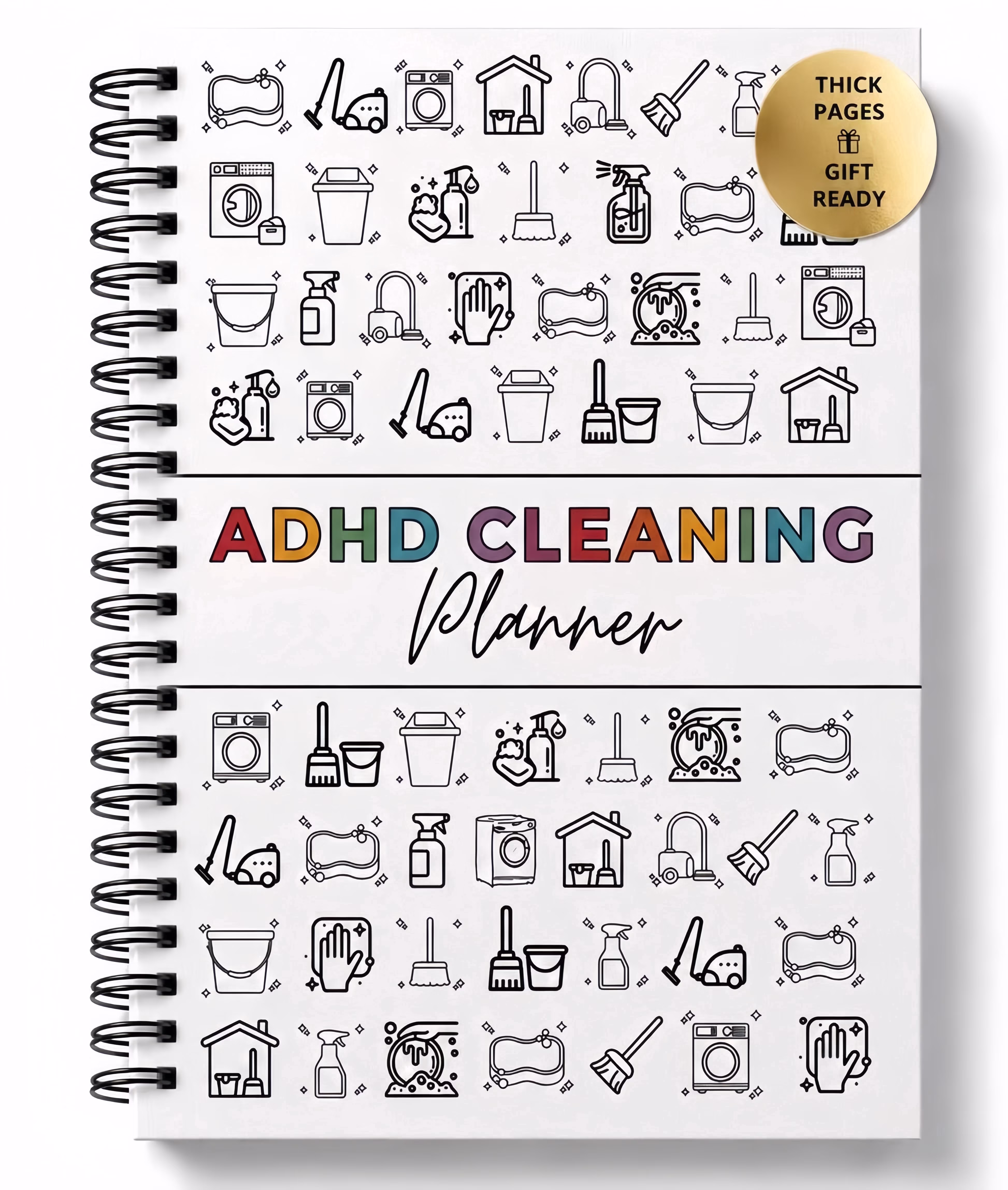 Cleaning Planner & Schedule Checklist Organizer – Daily, Weekly, Monthly & Annual Chore Chart Notebook, Durable Household Management Journal for Home - Thumbnail 1