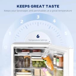 Resenkos 4.5 Cu.Ft Mini Fridge, Single Door Refrigerator with Freezer, Wheels, Adjustable Thermostat, Reversible Door, White - Thumbnail 7