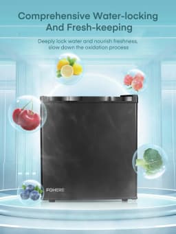 1.6 Cu. ft Fridge with Freezer for Bedroom, Refrigerator for Office, Black - Thumbnail 6