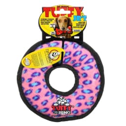 Tuffy Jr Ring Pink Leopard Durable Plush Dog Toy - Thumbnail 7