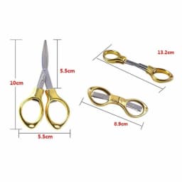 Foldable Scissors, Stainless Steel Portable Travel Scissors, Small Folding Scissors Pointy Sewing Scissor, Craft Scissors Yarn Cutter, Snips, Fold Up - Thumbnail 6