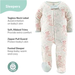 The Peanutshell Baby Girl Pink Floral Elephant Cotton Layette Gift Set, Baby Clothes Essentials, 30-Piece - Thumbnail 3
