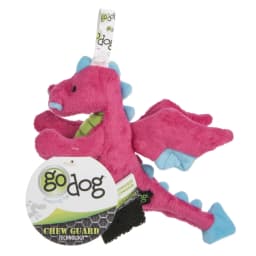 goDog Dragons Squeaky Plush Dog Toy, Chew Guard Technology, Pink, Small - Thumbnail 8
