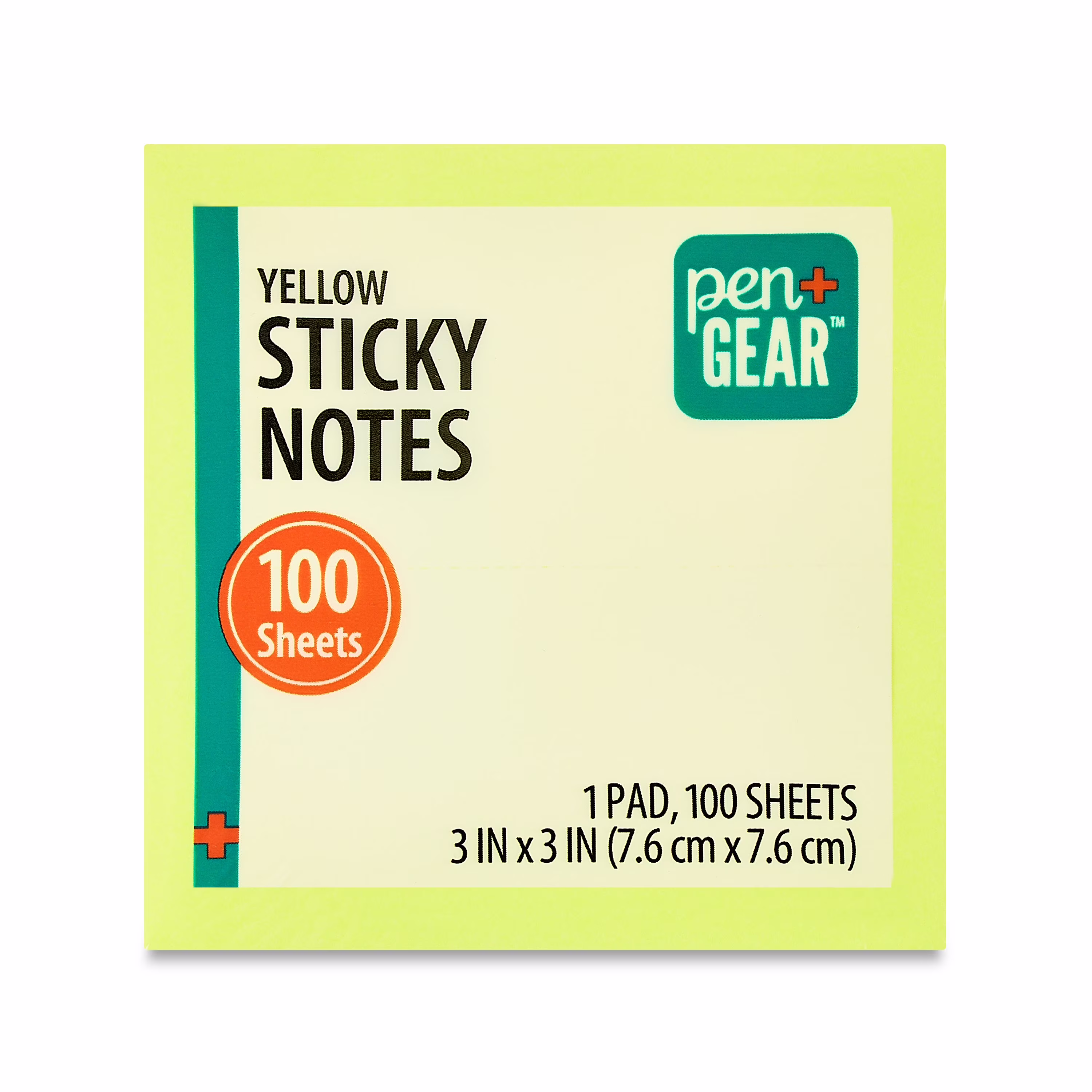 Pen+Gear 3-Inch by 3-Inch Sustainable Yellow Sticky Notes, 100 Sheets - Thumbnail 1