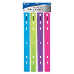 BAZIC Jeweltones Color Plastic Ruler 12" (30cm), School Supplies (4/Pack), 1-Pack - Thumbnail 1