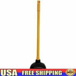 Value Plus Toilet Drain Plunger Long Handle Flexible Suction Clog Remover Tool - Thumbnail 1