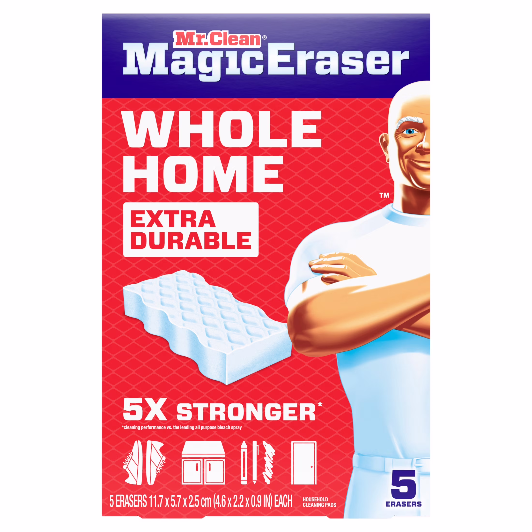 Mr. Clean Magic Eraser Sponge, Cleaner, Whole Home Extra Durable, 5ct - Thumbnail 10