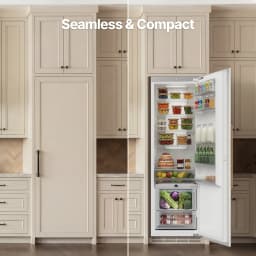Ca'Lefort 22 Inch Panel Ready Refrigerator,Built-In All-Refrigerator with Adjustable Shelves & Crisper Drawers for Kitchen & Home Bar (Panel Not - Thumbnail 10