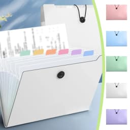 Txlpkdyx A4 Accordion File Folder,8-Compartment Large Capacity Expandable Transparent File Organizer,Multi-Layer Categorized Storage Pockets,for Exam - Thumbnail 1