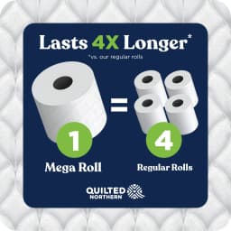Quilted Northern Ultra Soft & Strong 2-Ply Toilet Paper, 6 Mega Rolls, 295 Sheets per Roll - Thumbnail 4