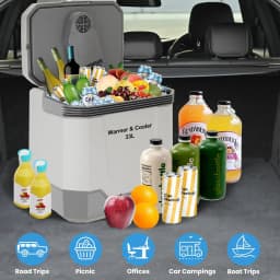 QinaQin 35 Quart (33 L) Electric Cooler & Warmer, Portable Car Refrigerator with Automatic Locking Handle, 12V Car Freezer for Vehicle with 110V AC - Thumbnail 3