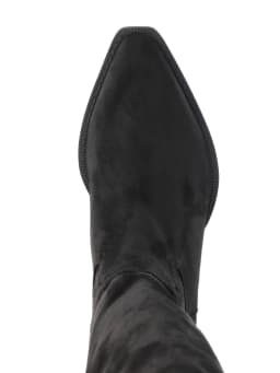 Time and Tru Women's Faux Suede Western Over The Knee Boots - Thumbnail 4