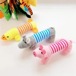 Vuszr 7.8" Gray Elephant Plush Sound Toy for Pets Dogs and Cats, Adorable and Durable - Thumbnail 2