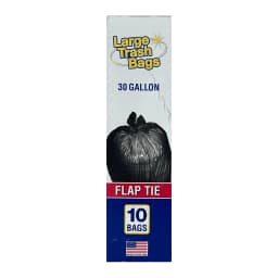 Basic Large Trash Bags, 30 Gallon, Flap Tie, 10 Bags - Thumbnail 3