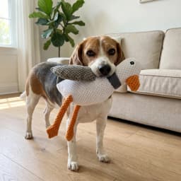 Vibrant Life White Seagull Plush Dog Toy with Squeaker, Chew Level 4 - Thumbnail 3