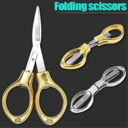 Foldable Scissors, Stainless Steel Portable Travel Scissors, Small Folding Scissors Pointy Sewing Scissor, Craft Scissors Yarn Cutter, Snips, Fold Up - Thumbnail 5