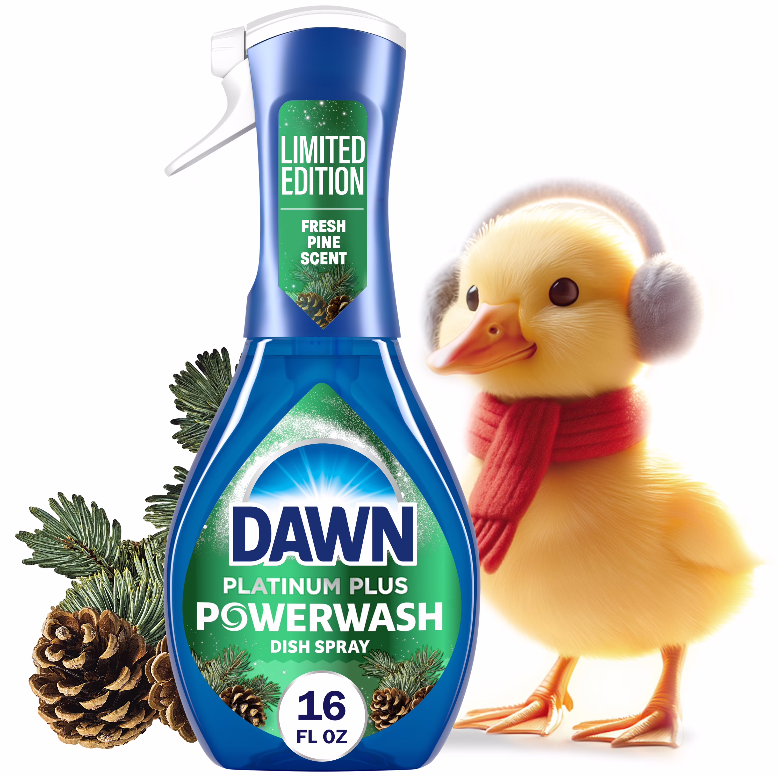 Dawn Powerwash Spray, Dish Soap, Fresh Pine, Christmas Tree Scent, 1 Starter Kit, 16 fl oz - Thumbnail 1