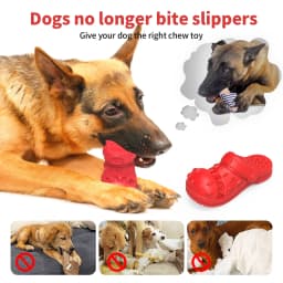 PcEoTllar Dog Toys for Aggressive Chewers Large Breed, Slipper Shape Squeaky Dog Chew Toys for Aggressive Chewers Puppies Medium Large Dogs, Red - Thumbnail 5
