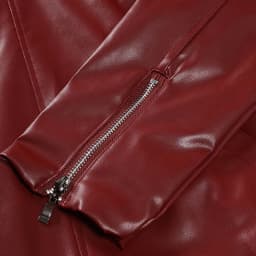Men's Vintage Slim Faux Leather Shacket Coat Gothic Solid Color Zipper Lapel Cardigan Fashion Punk Motorcycle Jacket - Thumbnail 5