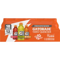 Gatorade Sports Drinks, Lemon Lime/Orange/Fruit Punch Variety Pack, 12 fl oz, 18 Count Bottles - Thumbnail 2