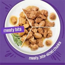 Friskies Meaty Bits Gourmet Grill, Chicken Dinner, & Beef Wet Cat Food Variety Pack, 5.5 oz Cans (24 Pack) - Thumbnail 3