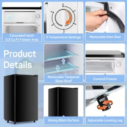 Nextay Mini Fridge for Bedroom 3.2 Cu.Ft Small Refrigerator with Freezer for Dorm Office,Black - Thumbnail 3